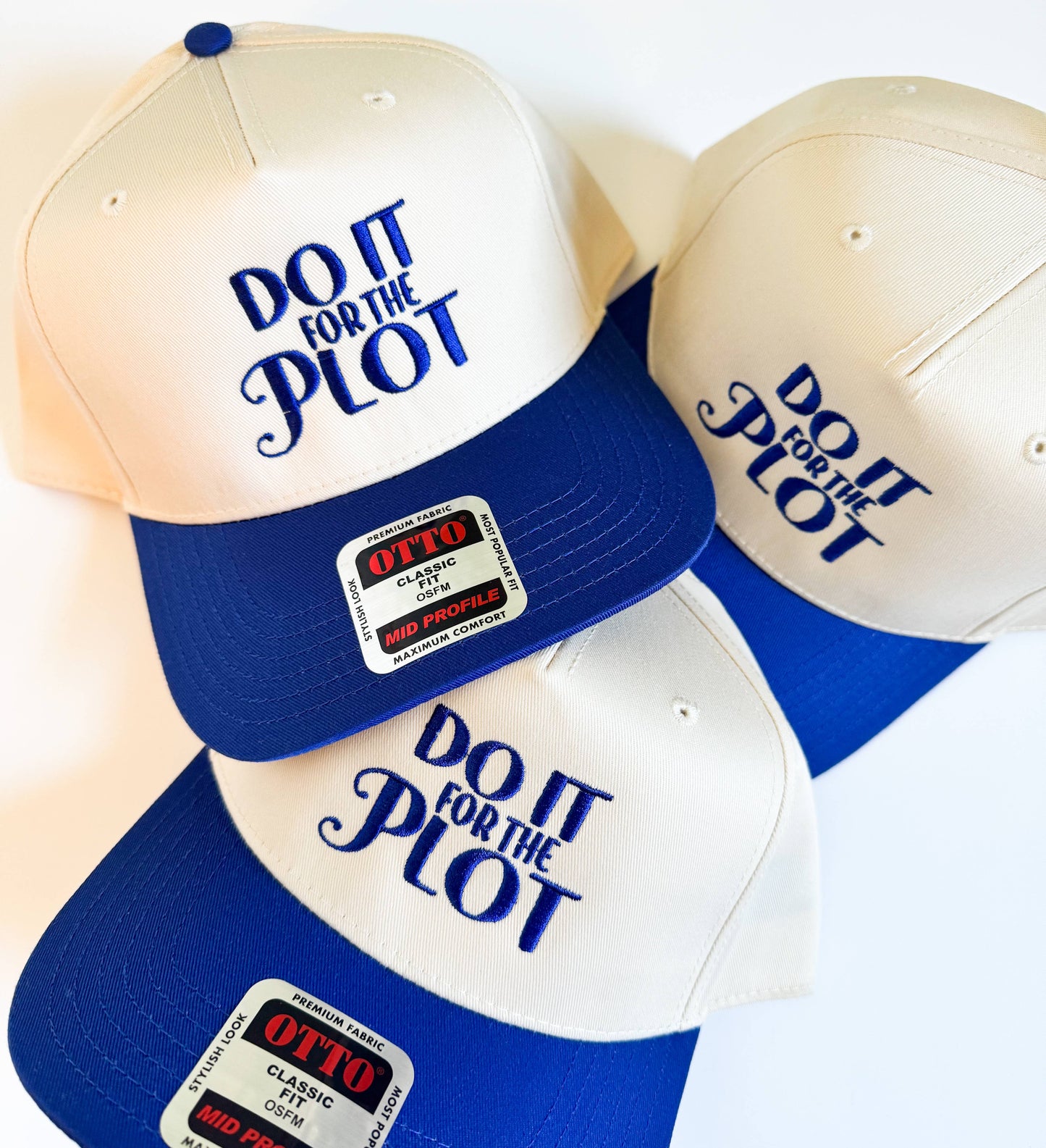 Do It For The Plot Women's Embroidered Vintage Hat