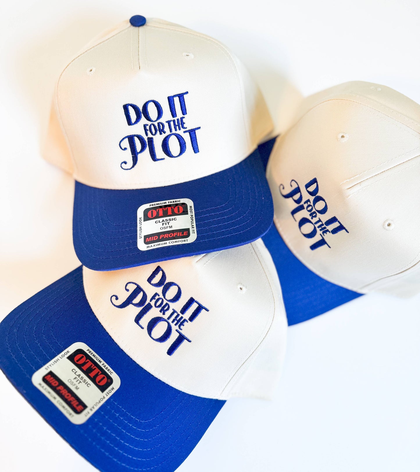 Do It For The Plot Women's Embroidered Vintage Hat