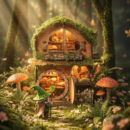 DIY Book Nook Kit: Woodland Daisy Cabin