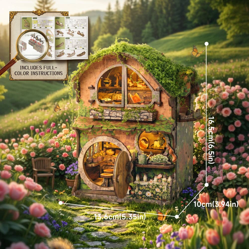 DIY Book Nook Kit: Woodland Daisy Cabin