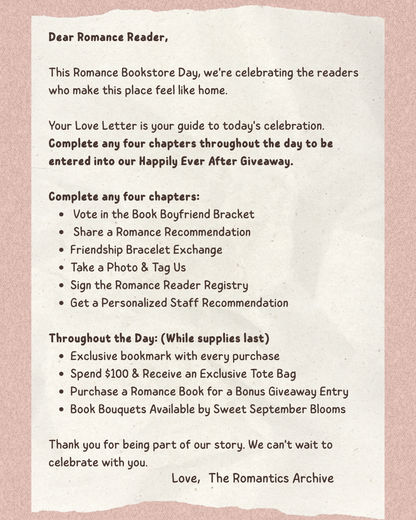 Bookstore Romance Day 2026: A Love Letter to Our Readers