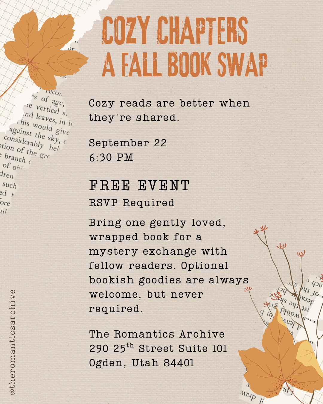 Cozy Chapters: A Fall Book Swap