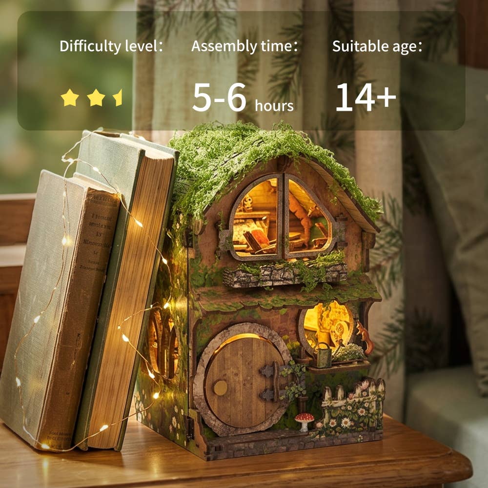 DIY Book Nook Kit: Woodland Daisy Cabin